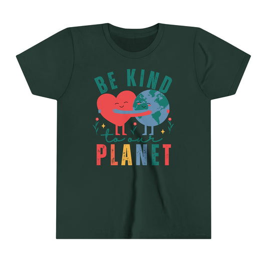 Be Kind To Our Planet | Earth Day Kid's T-Shirt | Youth Short Sleeve Tee