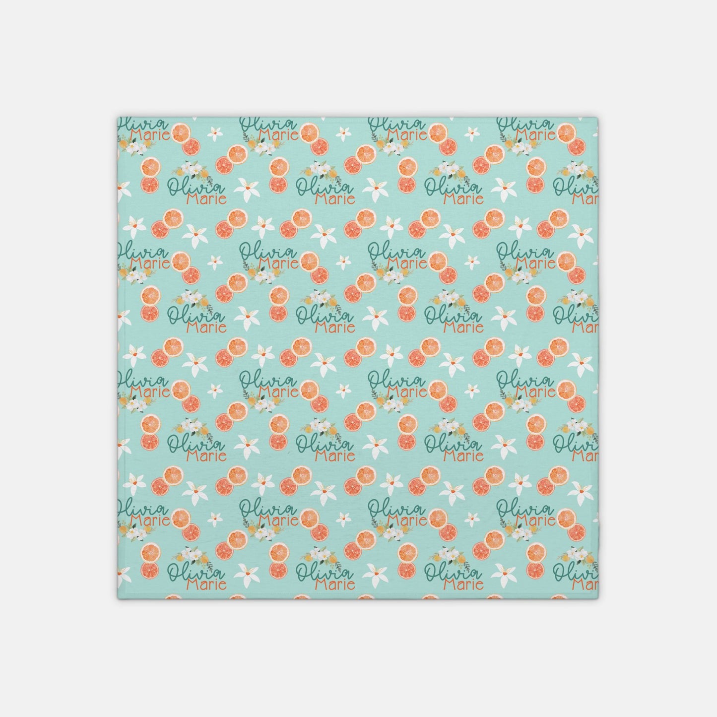 Swaddle Blanket with Personalization - Oranges - Orange Blossom - 42" x 42"