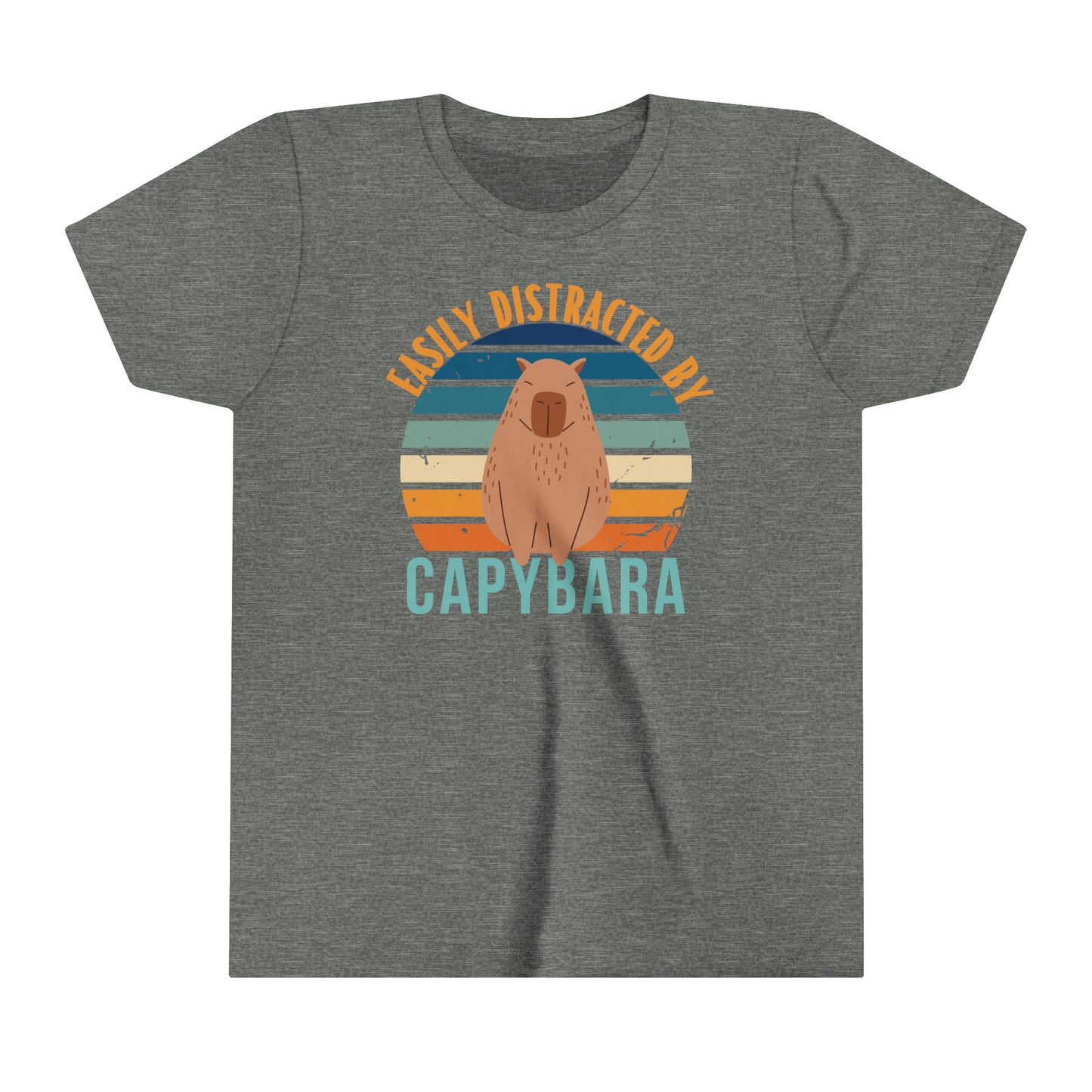 Capybara T-Shirt Youth | Retro Capybara Tee | Gender-Neutral Kids Shirt for Animal Lover