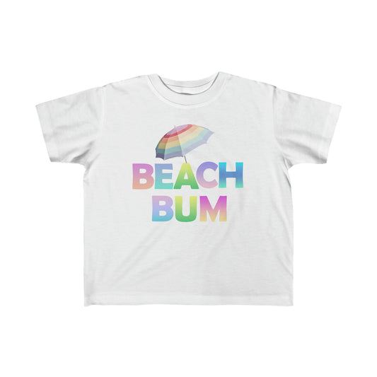 "Beach Bum" Raindbow Print, Fine Jersey Toddler Tee