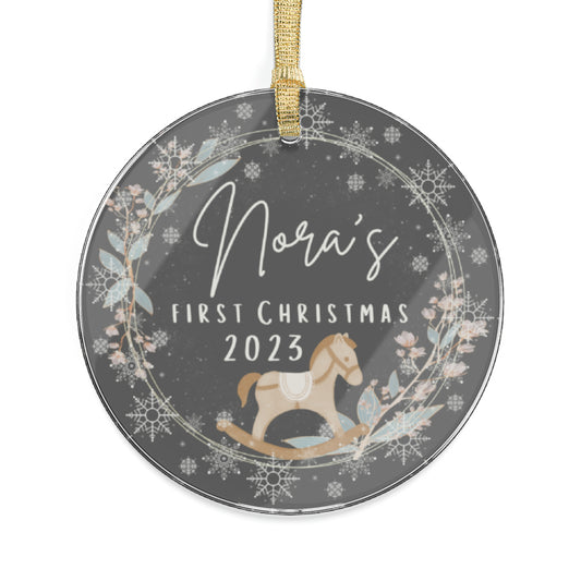 "First Christmas" Customizable Ornament | Personalized Acrylic Baby Ornament