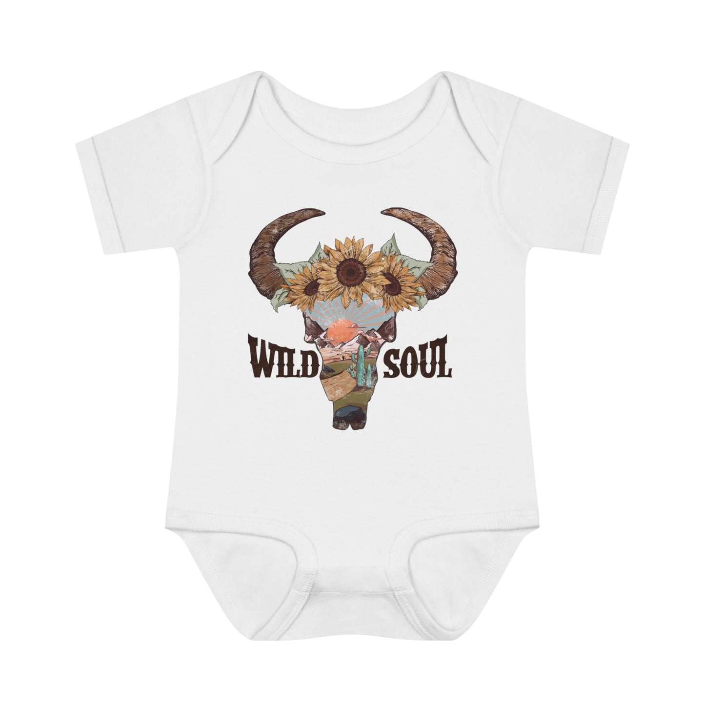 Wild Soul| Baby Bodysuit | Cow Skull | Retro Western Baby