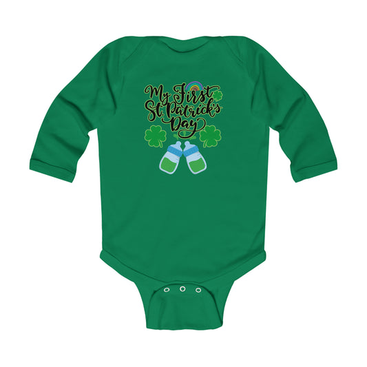 My First St. Patrick's Day | St. Patrick's Day Baby Bodysuit | Long-Sleeve Baby BodySuit