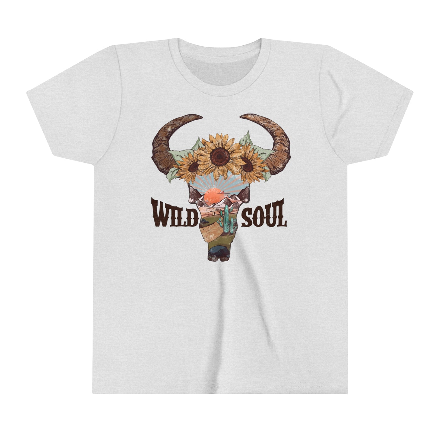 Wild Soul | Cow Skull Youth T-Shirt | Retro Western Kid's Tee
