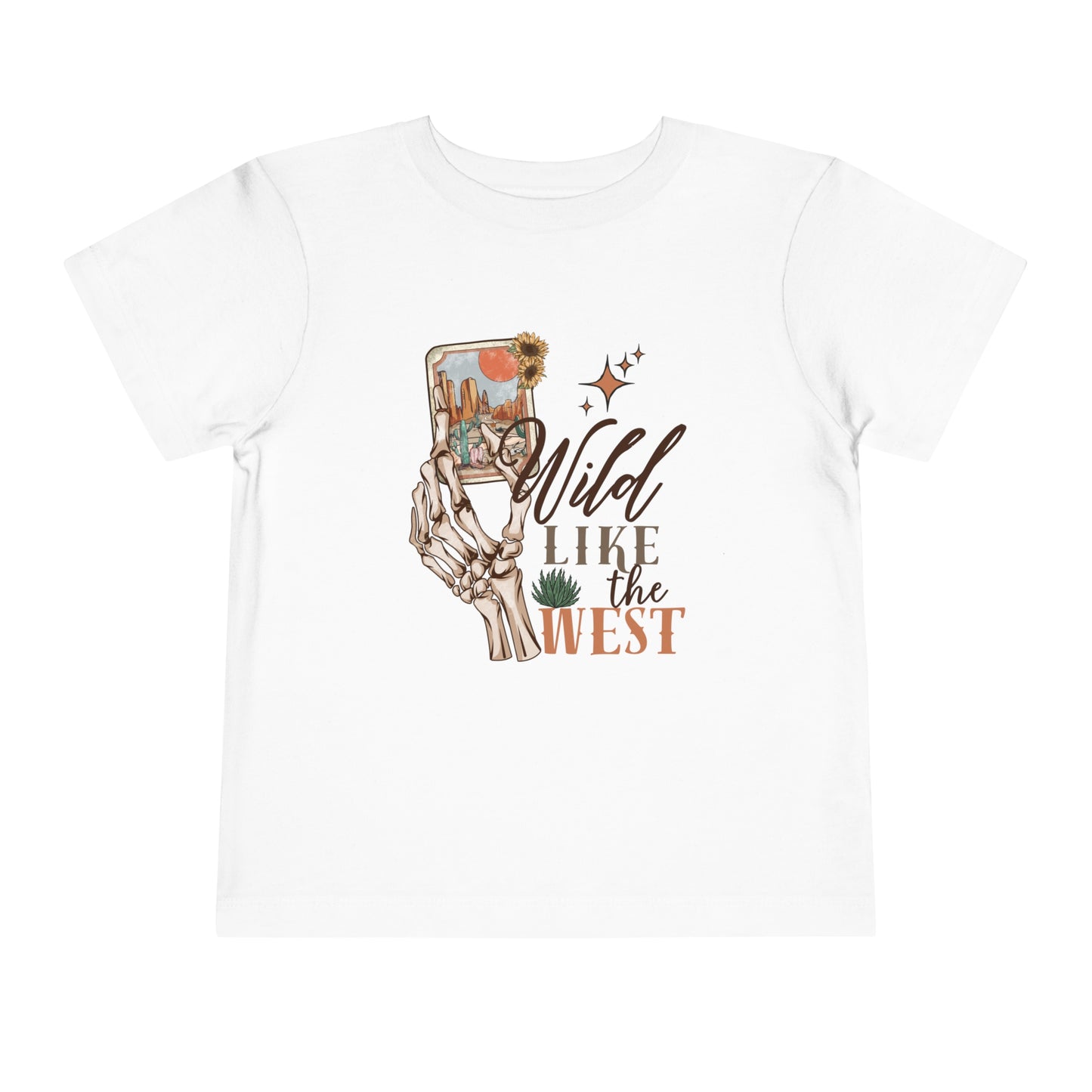 Wild Like The West Toddler T-Shirt | Retro Skeleton | Western Baby Tee