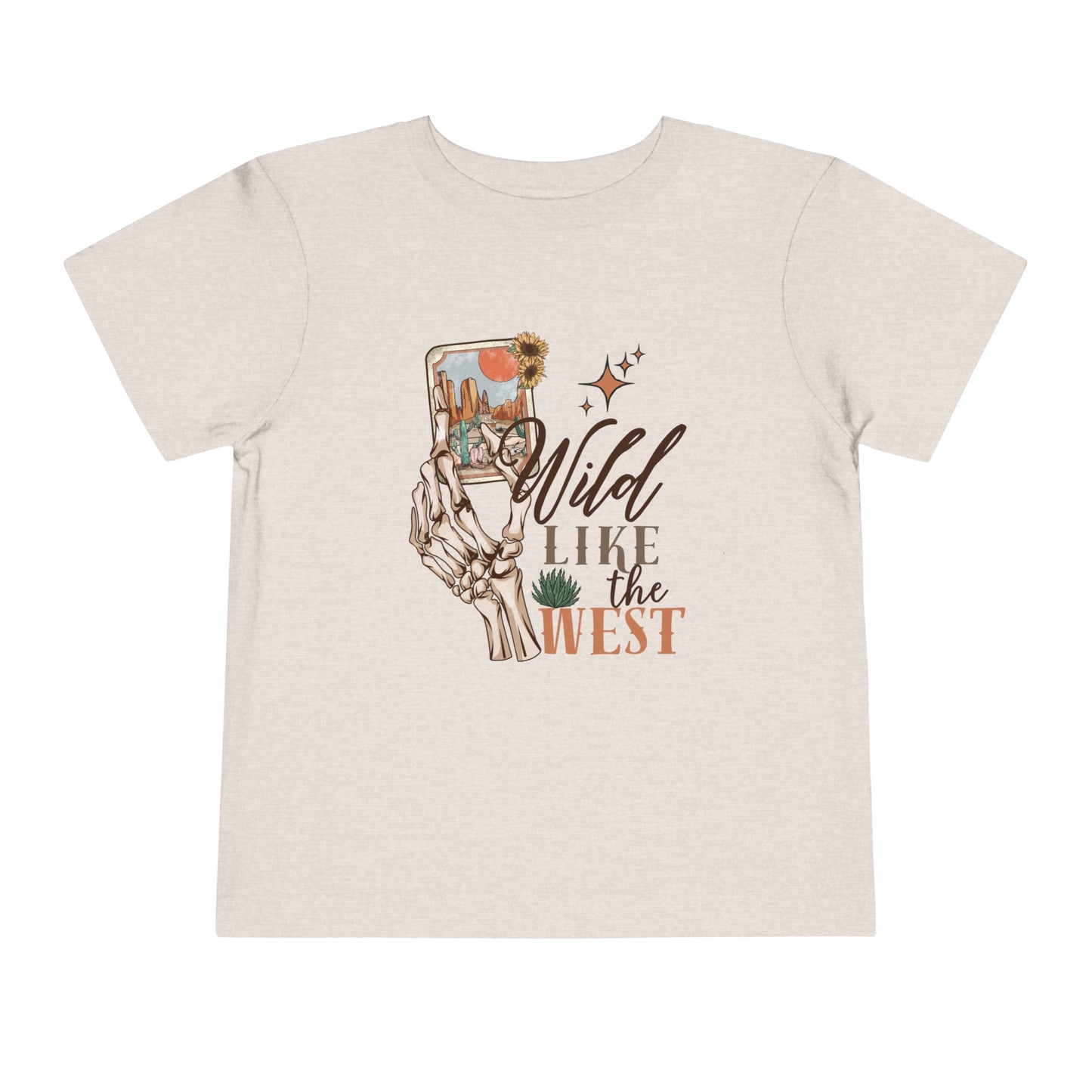 Wild Like The West Toddler T-Shirt | Retro Skeleton | Western Baby Tee