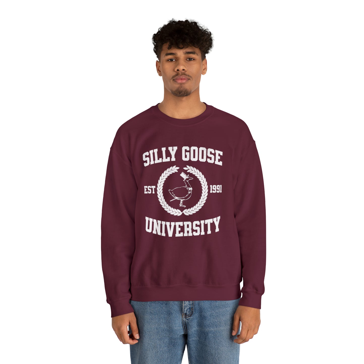 Adult "Silly Goose University" Collegiate Unisex Crewneck Sweatshirt