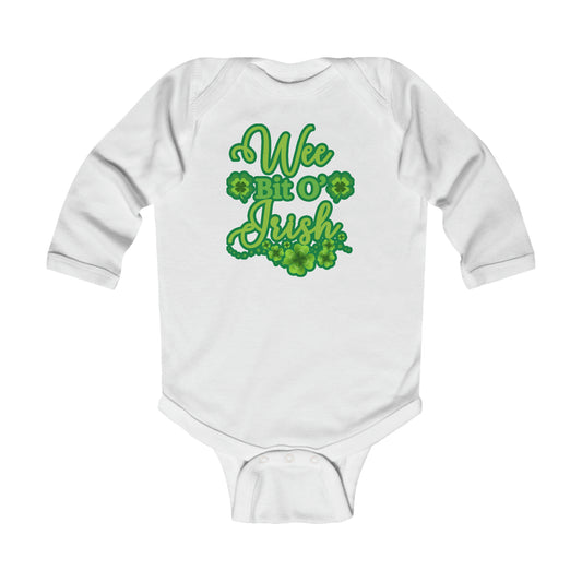 "Wee Bit O' Irish" | St. Patrick's Day Baby Bodysuit | Gender-Neutral Long-Sleeve Baby BodySuit