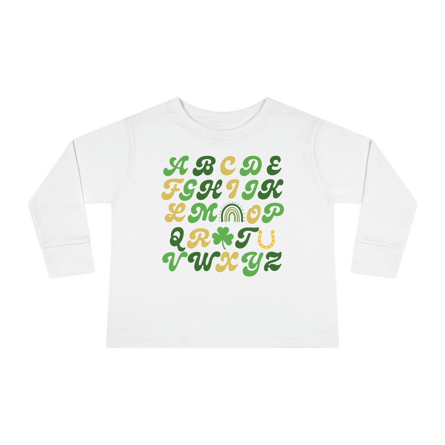 St. Patrick's Day Alphabet Shirt | Toddler Long Sleeve Tee