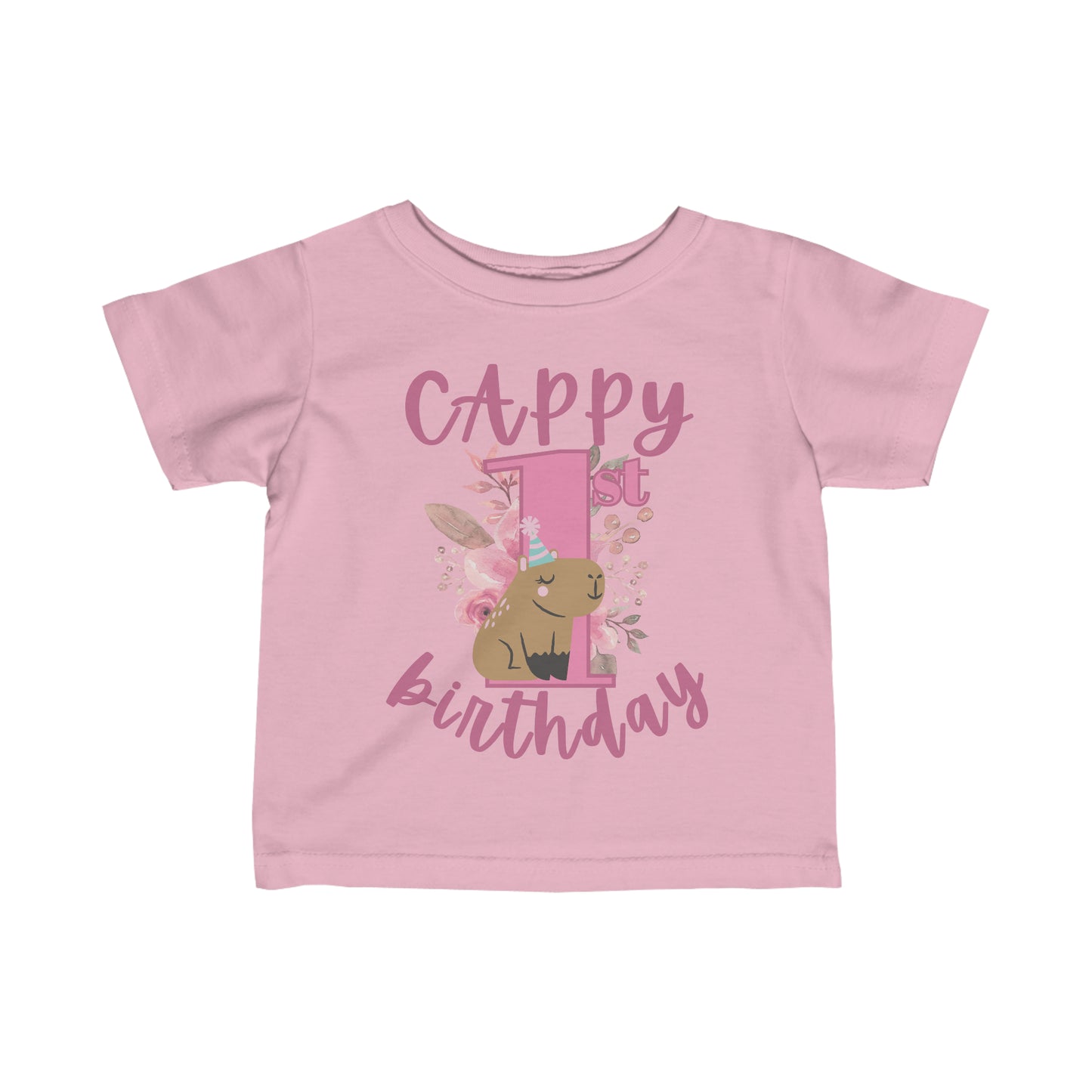 Capybara Birthday T-Shirt for Baby Girl | First Birthday