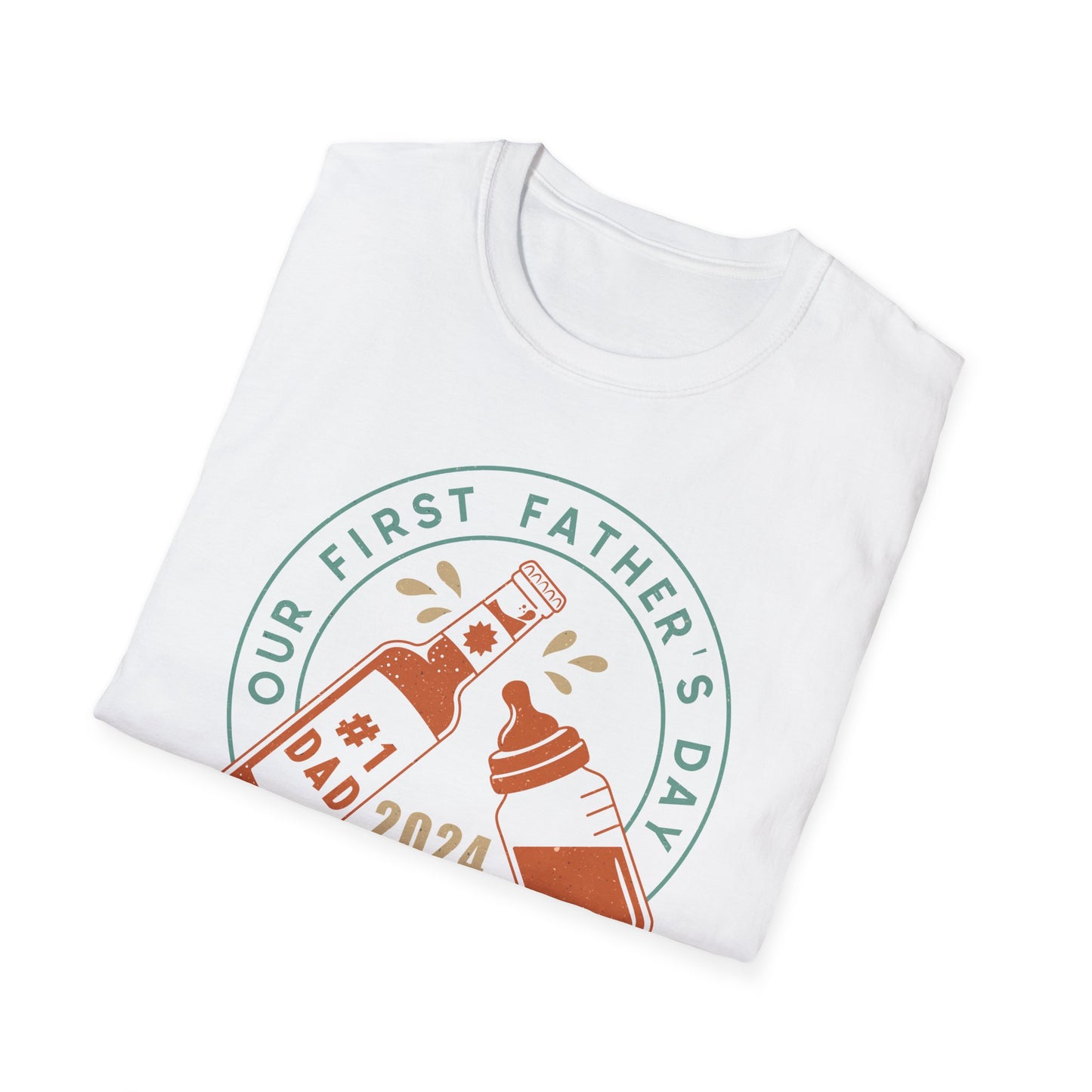 Our First Father's Day | Unisex Softstyle T-Shirt | Gift for Dad