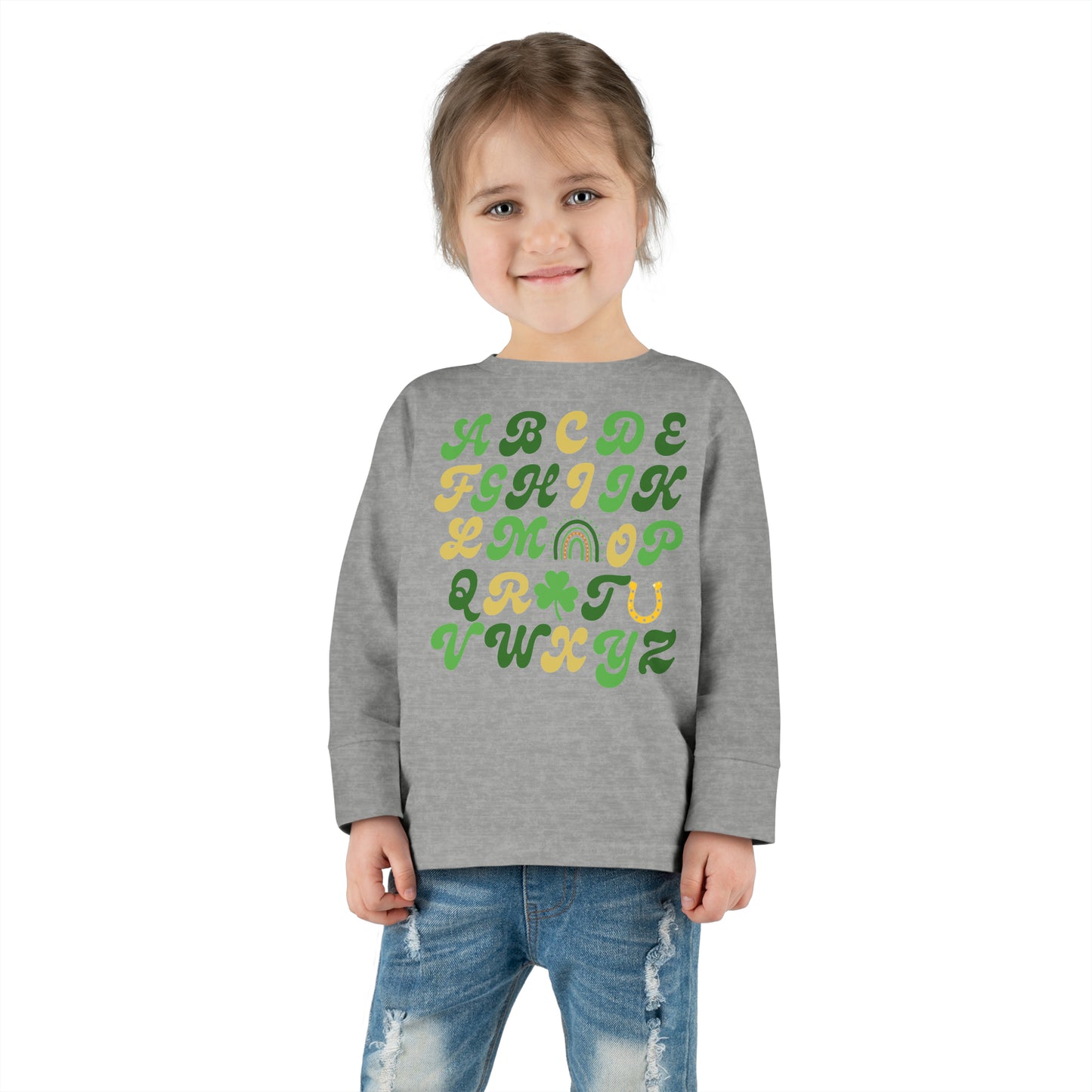 St. Patrick's Day Alphabet Shirt | Toddler Long Sleeve Tee