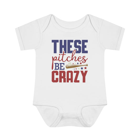These Pitches Be Crazy Bodysuit | Baseball Baby Outfit