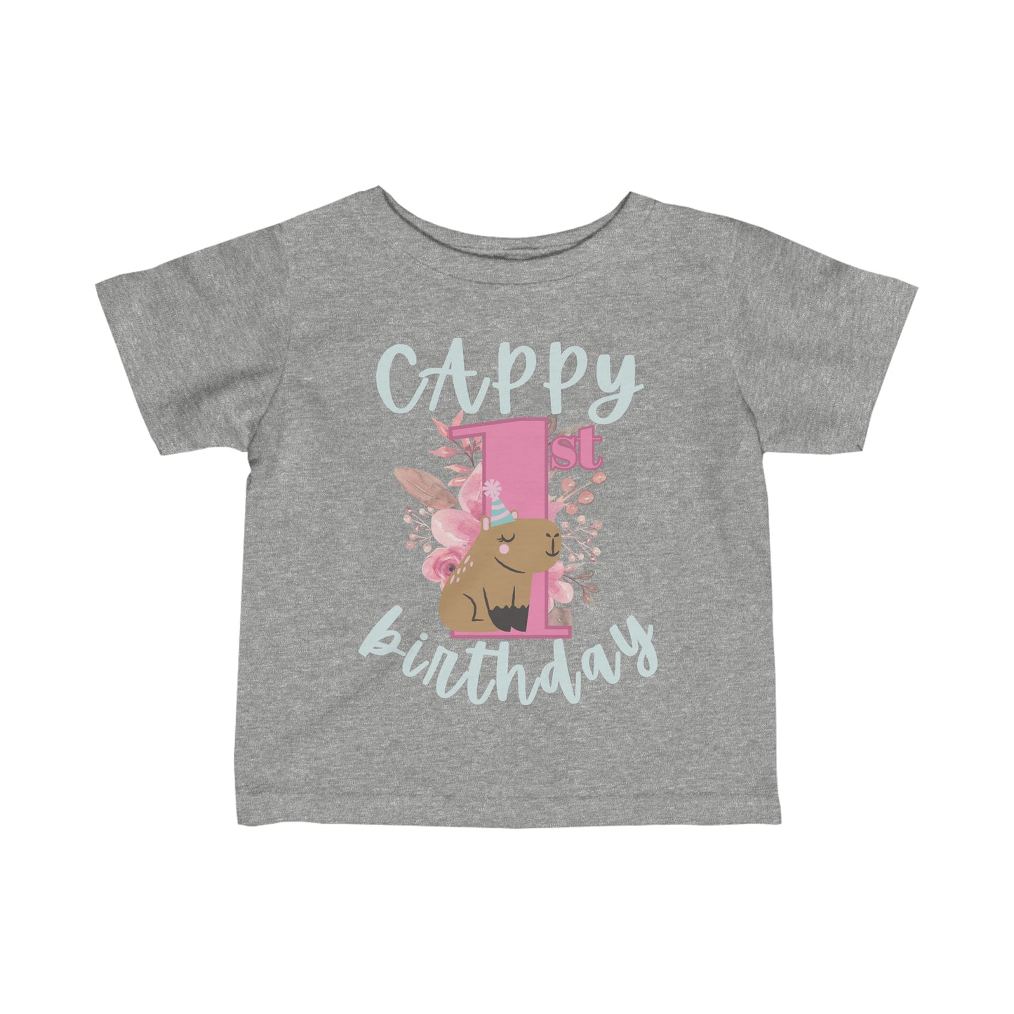 Capybara Birthday T-Shirt for Baby Girl | First Birthday
