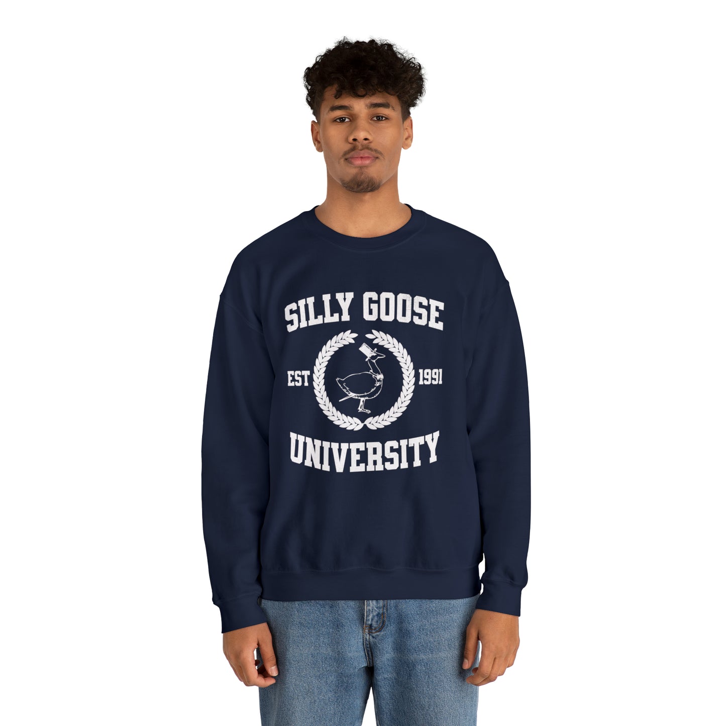 Adult "Silly Goose University" Collegiate Unisex Crewneck Sweatshirt
