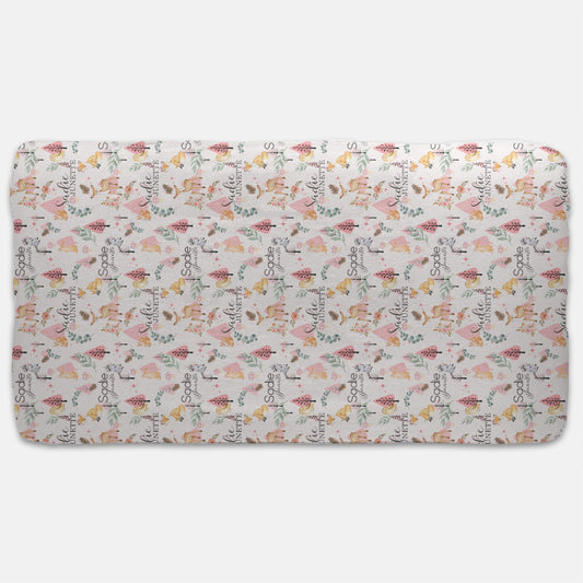 Jersey Fitted Crib Sheet - Pink Woodland