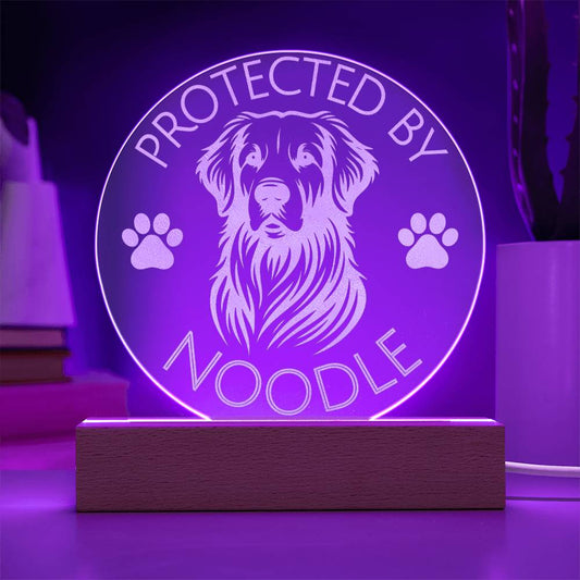Protected By Golden Retriever | Personalized Night Light