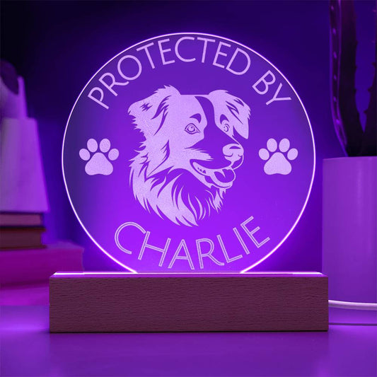 Protected By Australian Shepherd | Personalized Night Light