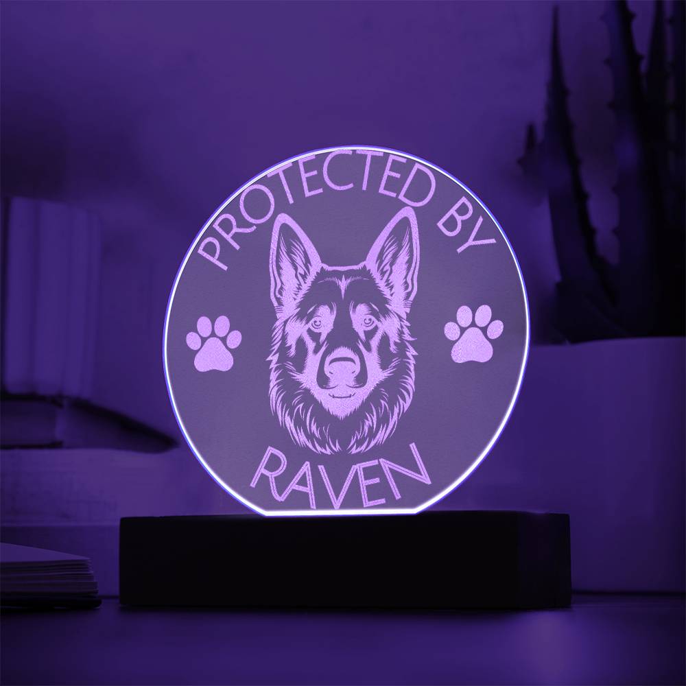 Protected By German Shepherd | Personalized Night Light