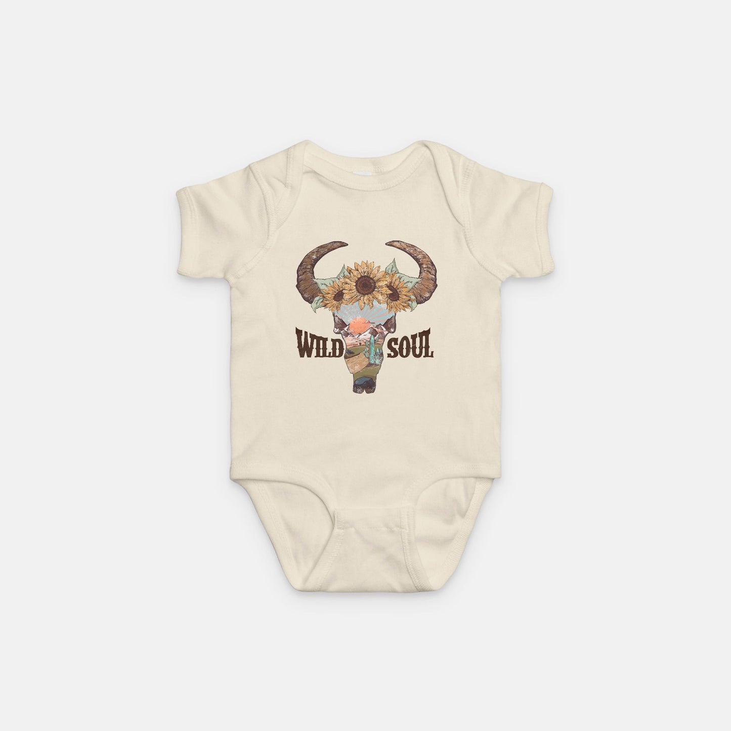 Wild Soul| Baby Bodysuit | Cow Skull | Retro Western Baby