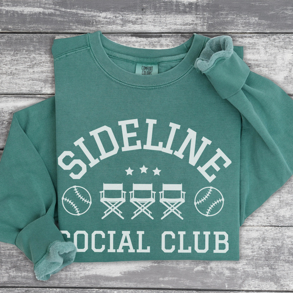 Sideline Social Club - Baseball | Comfort Colors Sweatshirt for Softball or Baseball Parent