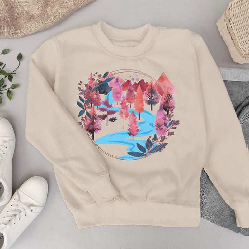 Adult "Watercolor Trees" Crewneck Sweatshirt