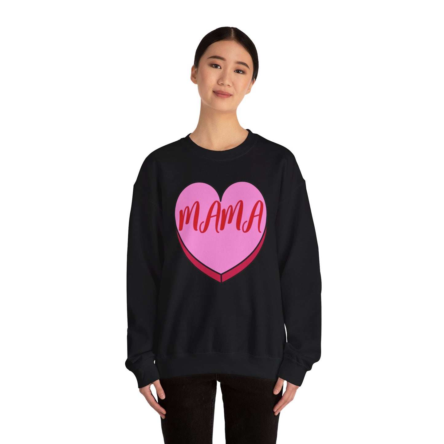 "Mama" Valentine's Day Heart Sweatshirt | Mommy and Me Set | Unisex Crewneck Sweatshirt