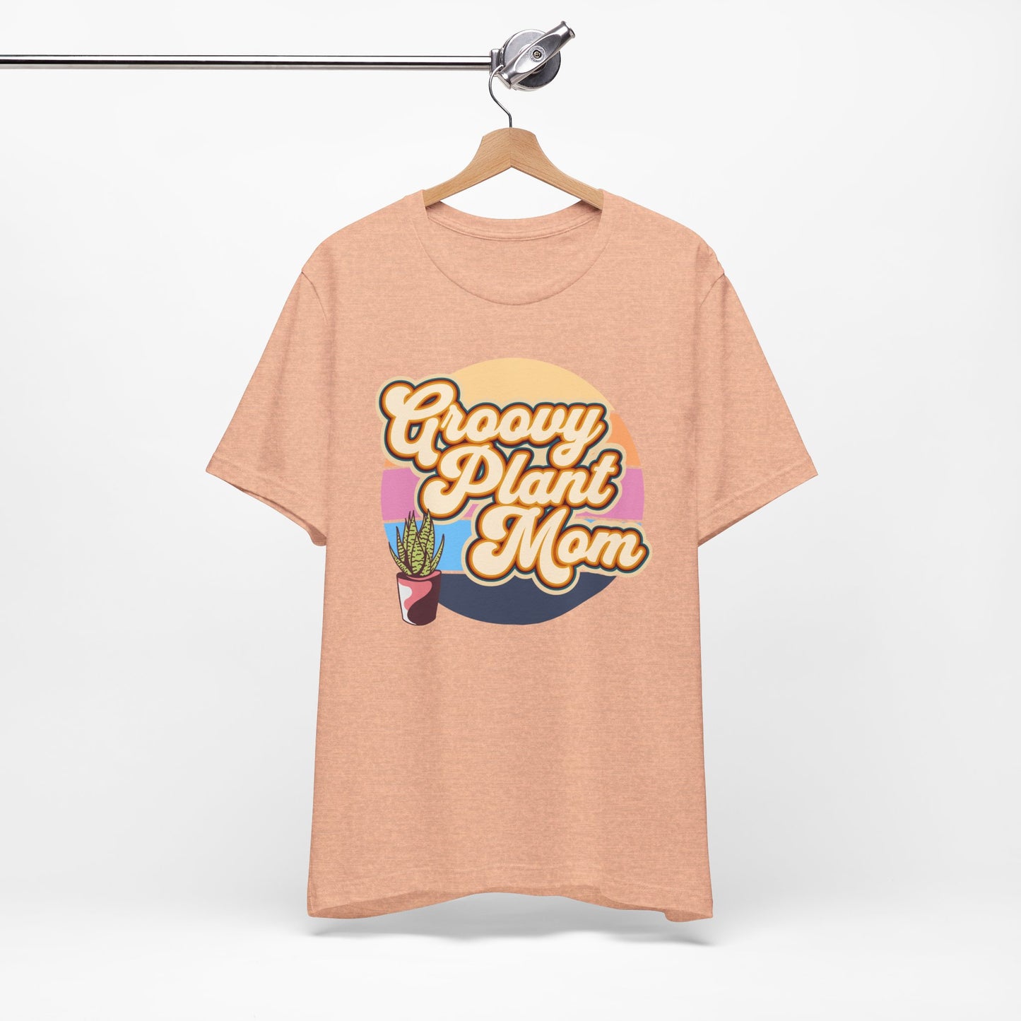 Adult "Groovy Plant Mom" Plant-Lover Unisex Jersey Short Sleeve Tee