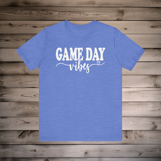 Game Day Vibes and Love - Unisex Jersey Lightweight Tee