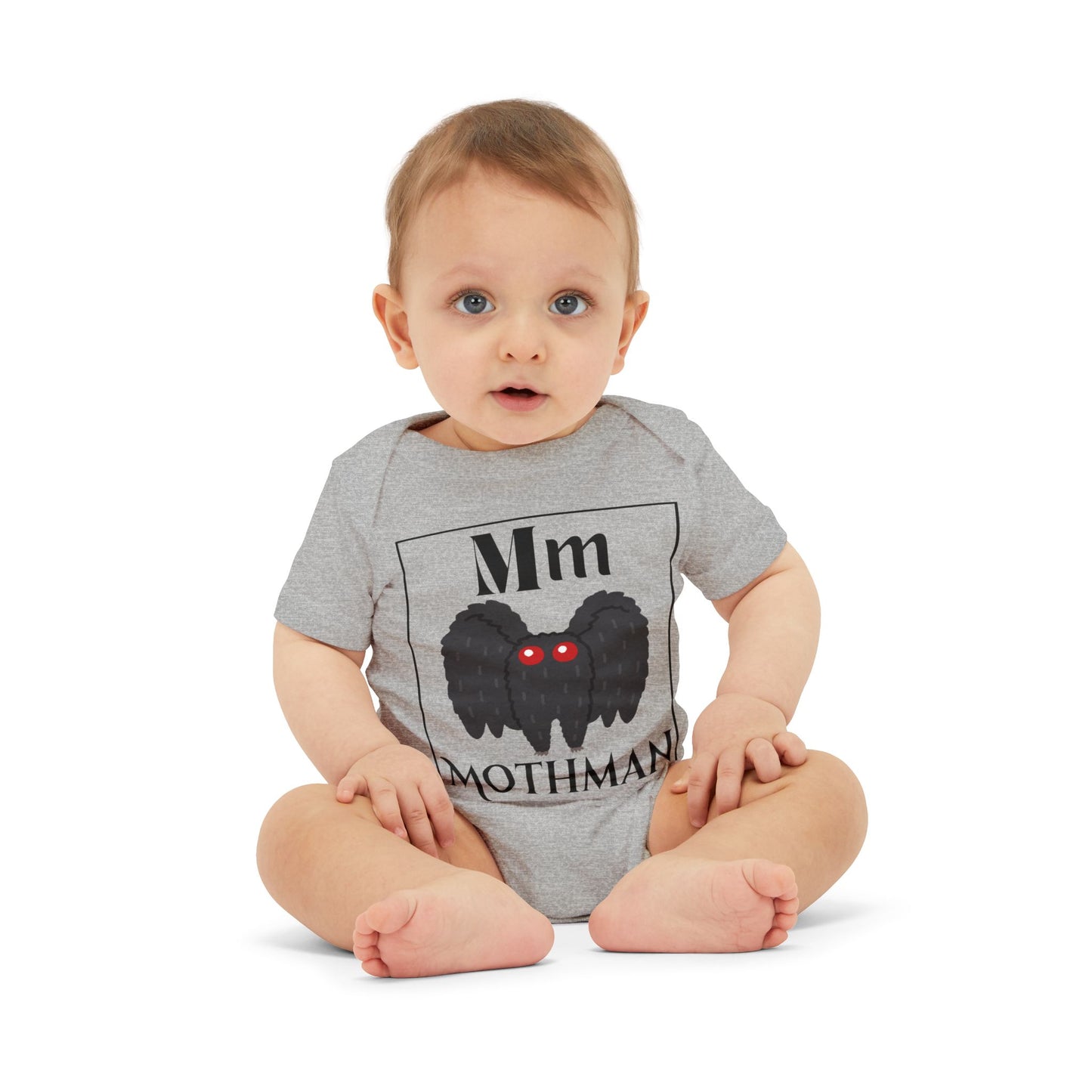 M for Mothman Baby Bodysuit, Goth Baby Clothes, Goth Baby Stuff, Cute Funny Baby Clothes, Gothic Halloween Onesies