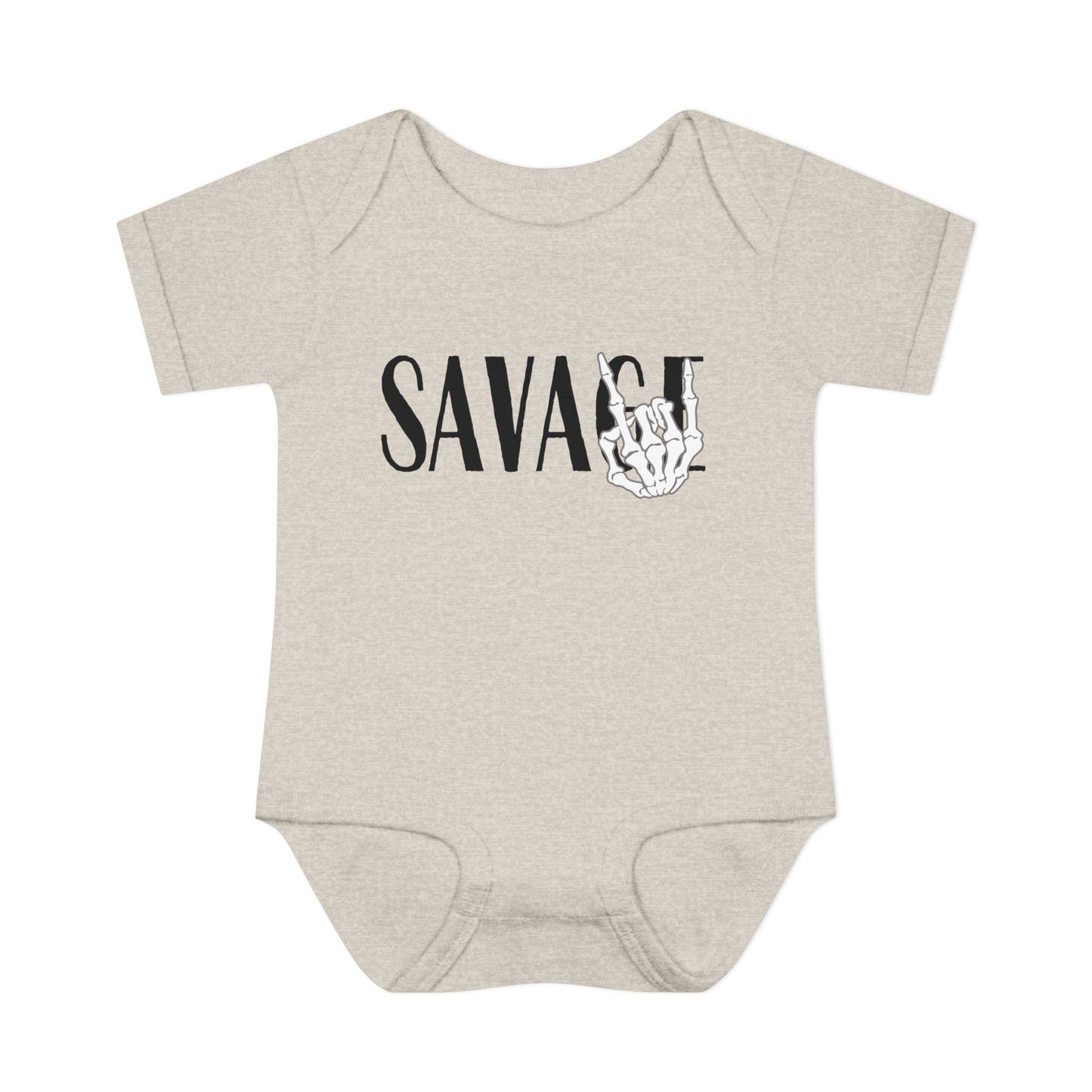 Rock On Savage Baby Bodysuit, Baby Shower Gift, Skeleton Bodysuit