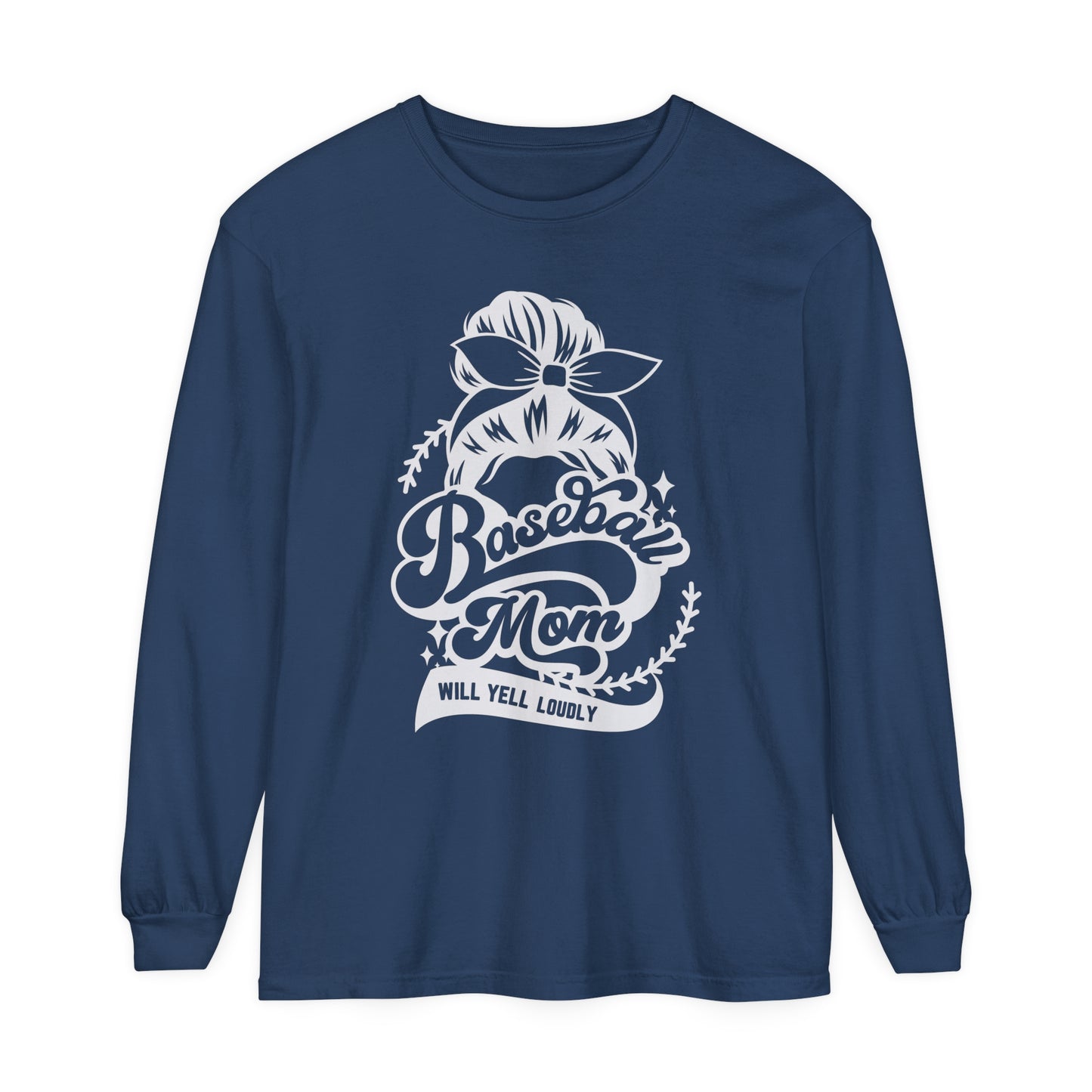 Baseball Mom | Comfort Colors Long Sleeve T-Shirt for Baseball Parent