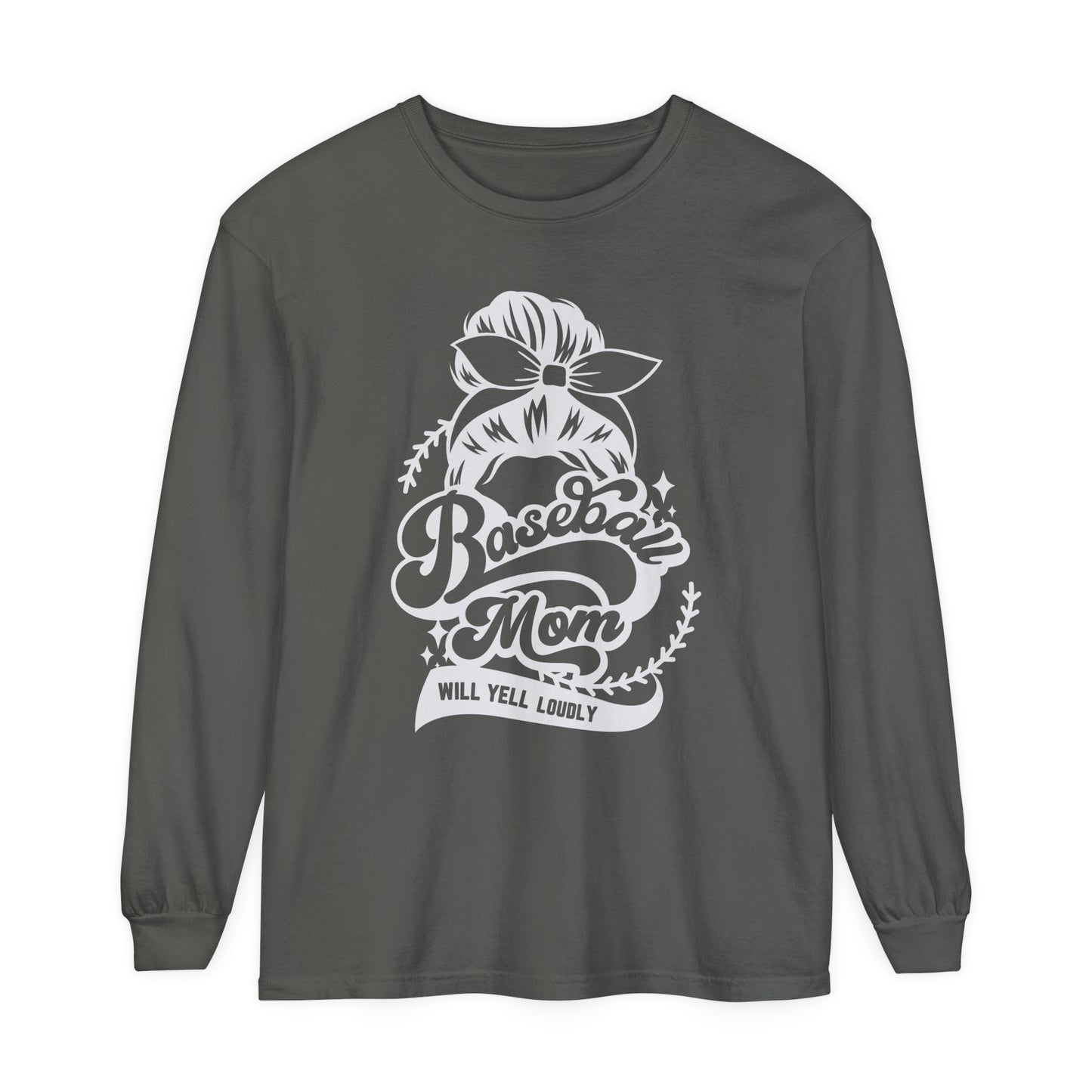 Baseball Mom | Comfort Colors Long Sleeve T-Shirt for Baseball Parent