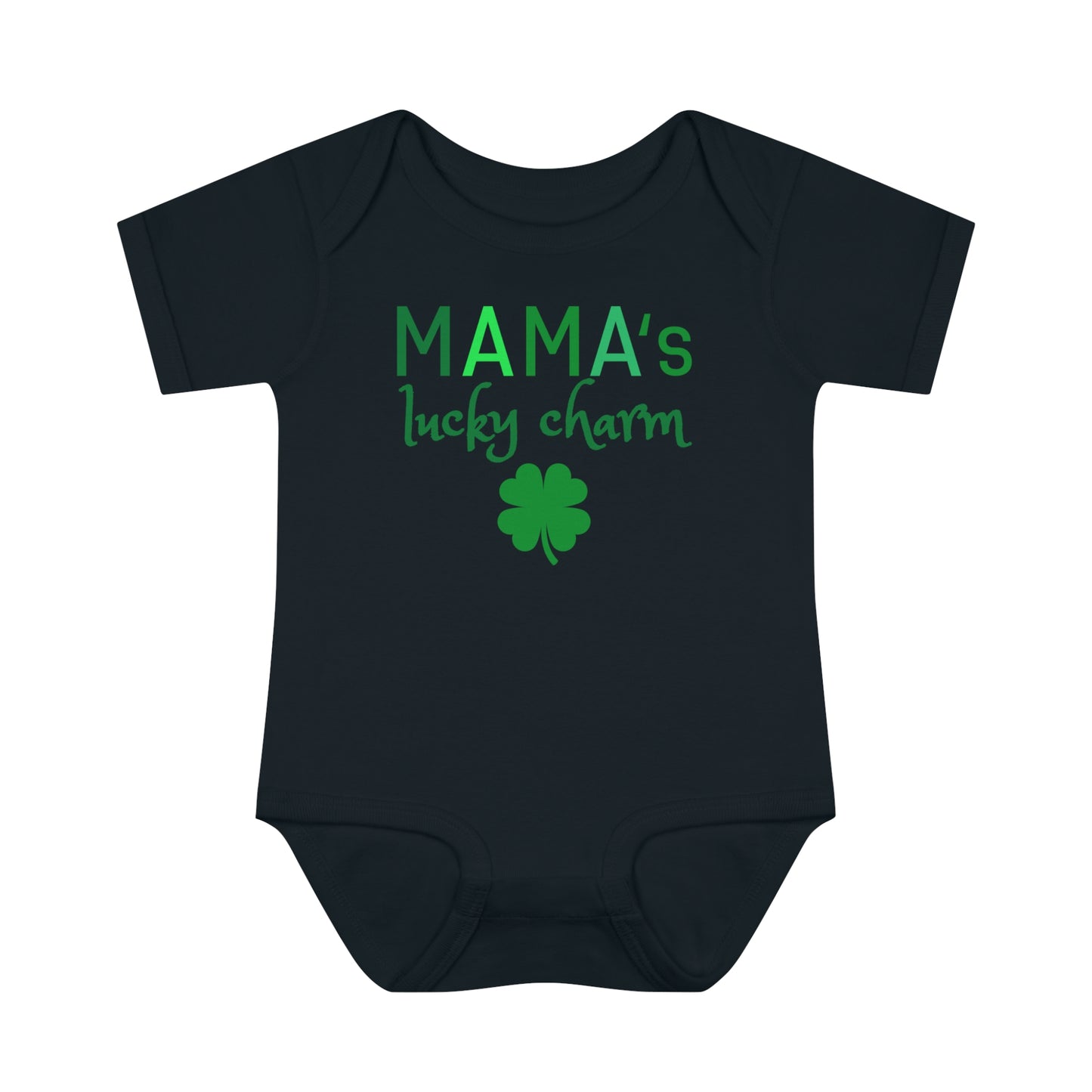 "Mama's Lucky Charm | St. Patrick's Day Bodysuit for Baby | Mommy and Me Set | Infant Short-Sleeved Bodysuit