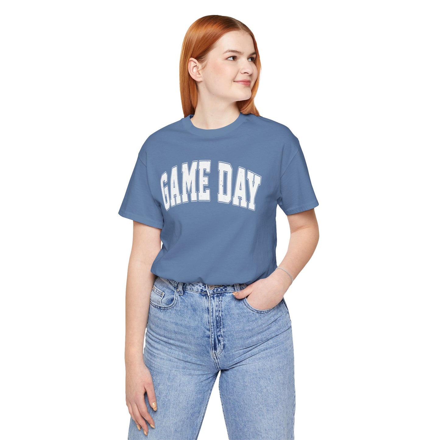 Game Day - Collegiate Font - Unisex Jersey Lightweight Tee