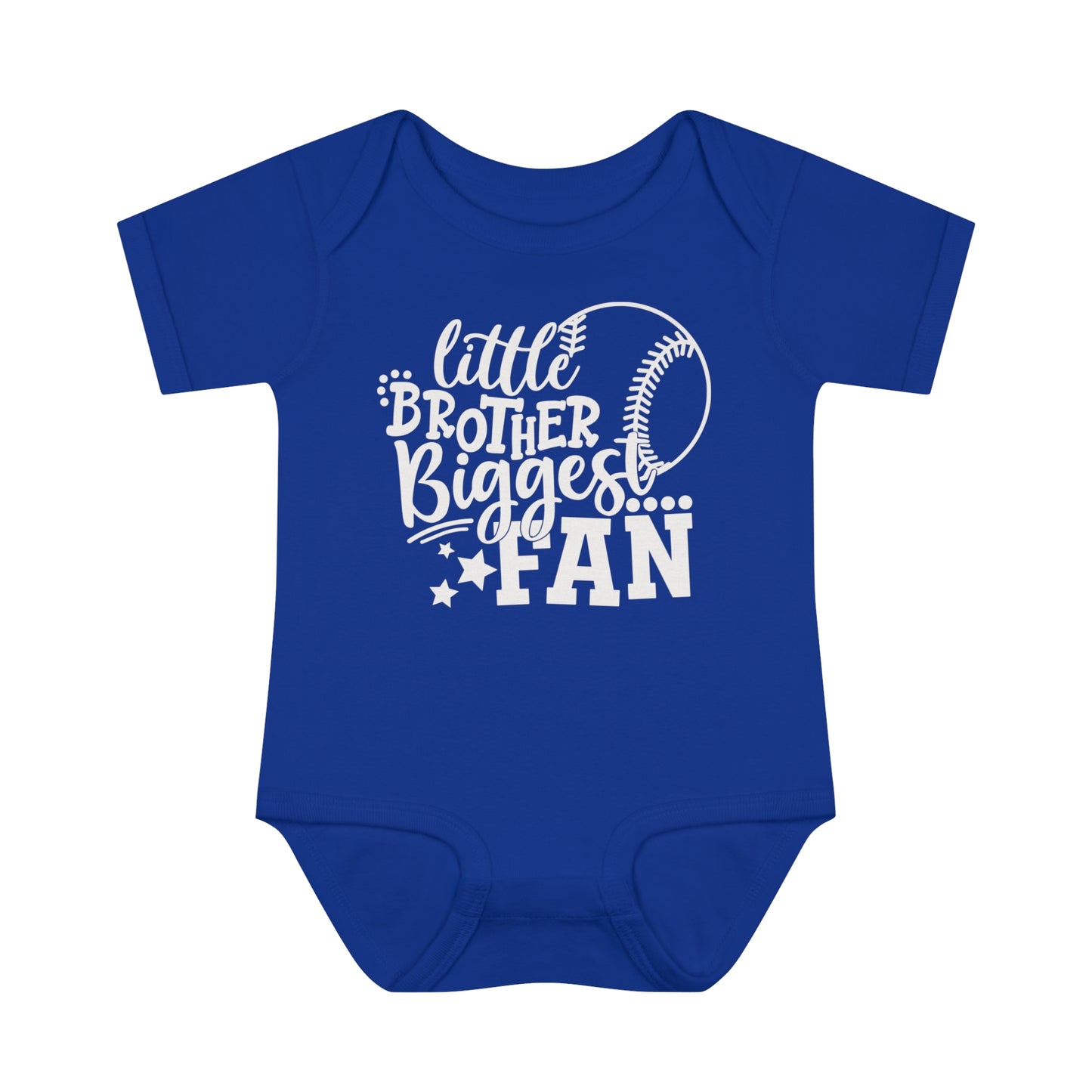 Little Brother Biggest Fan | Baseball Bodysuit for Baby Boy