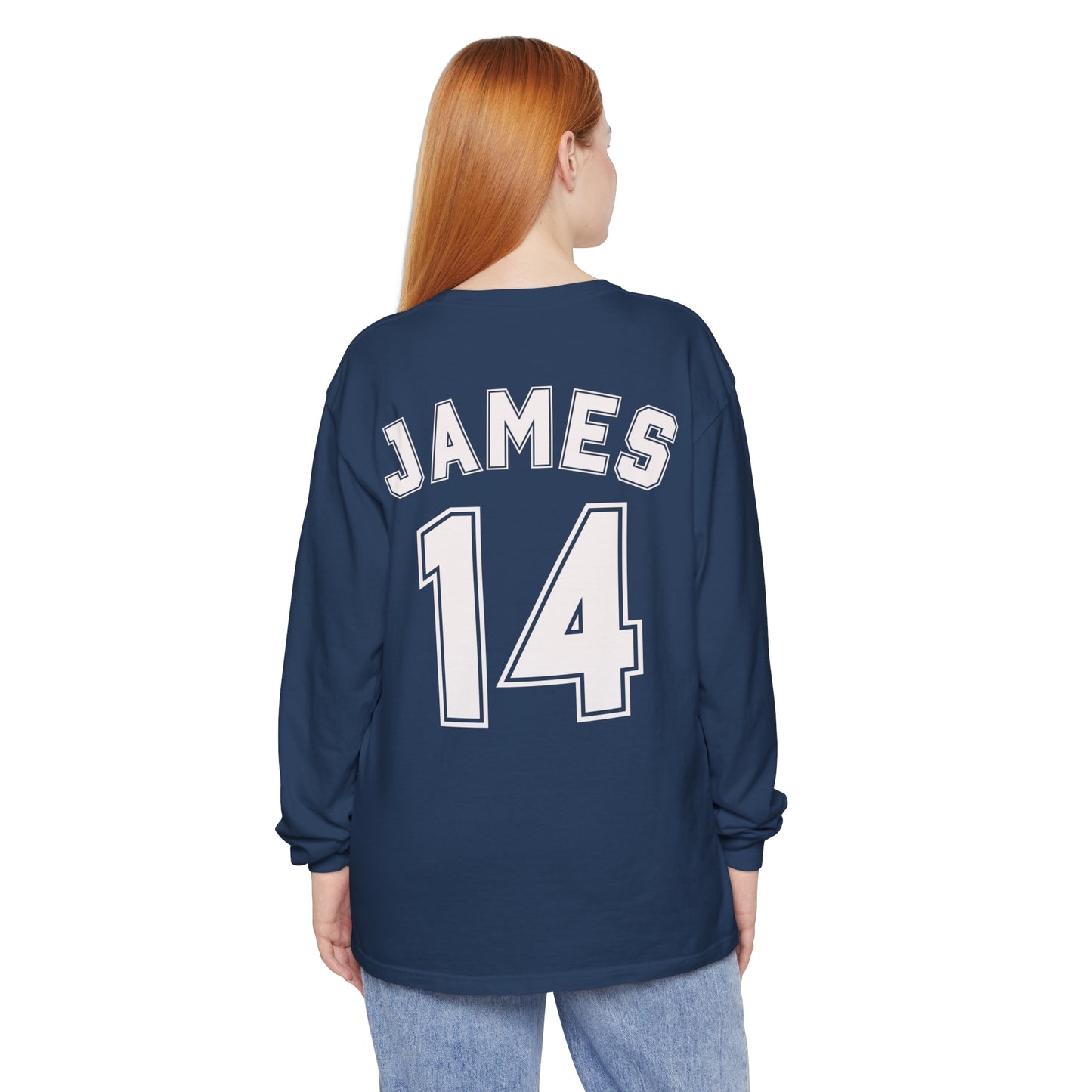 My Heart Is On That Field | Personalized Name | Comfort Colors Long Sleeve T-Shirt for Baseball Parent