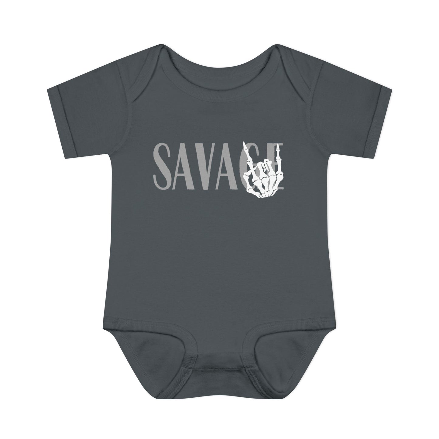 Rock On Savage Baby Bodysuit, Baby Shower Gift, Skeleton Bodysuit