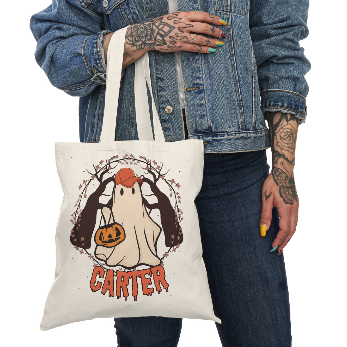 Personalized Halloween Treat Bag - Fall Ghost for Boy