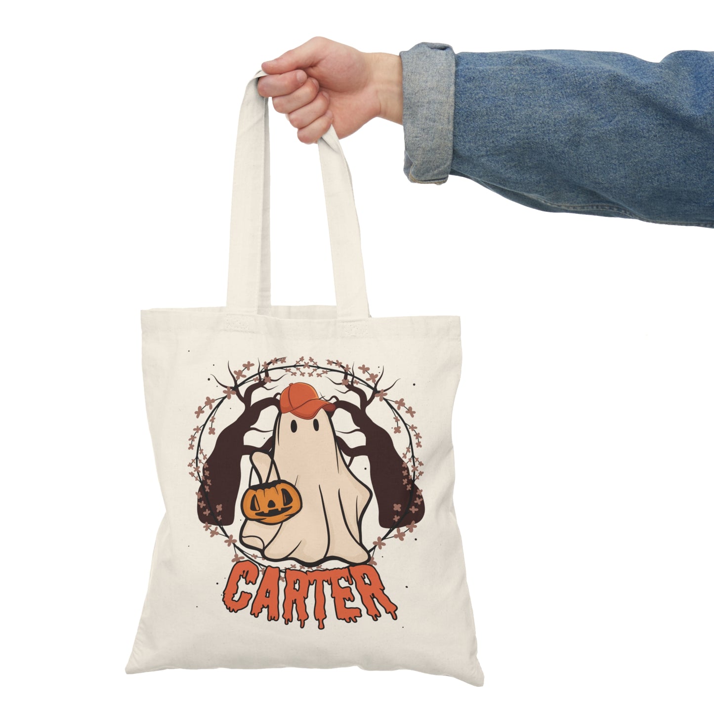 Personalized Halloween Treat Bag - Fall Ghost for Boy