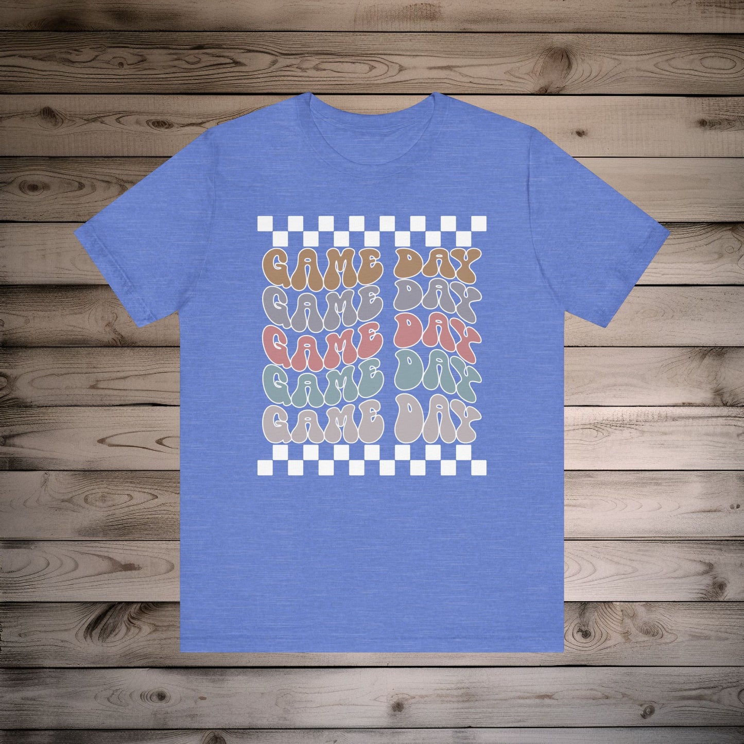 Game Day Retro Checkers - Unisex Jersey Lightweight Tee