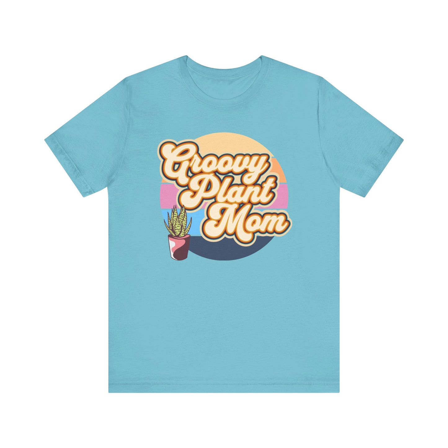 Adult "Groovy Plant Mom" Plant-Lover Unisex Jersey Short Sleeve Tee