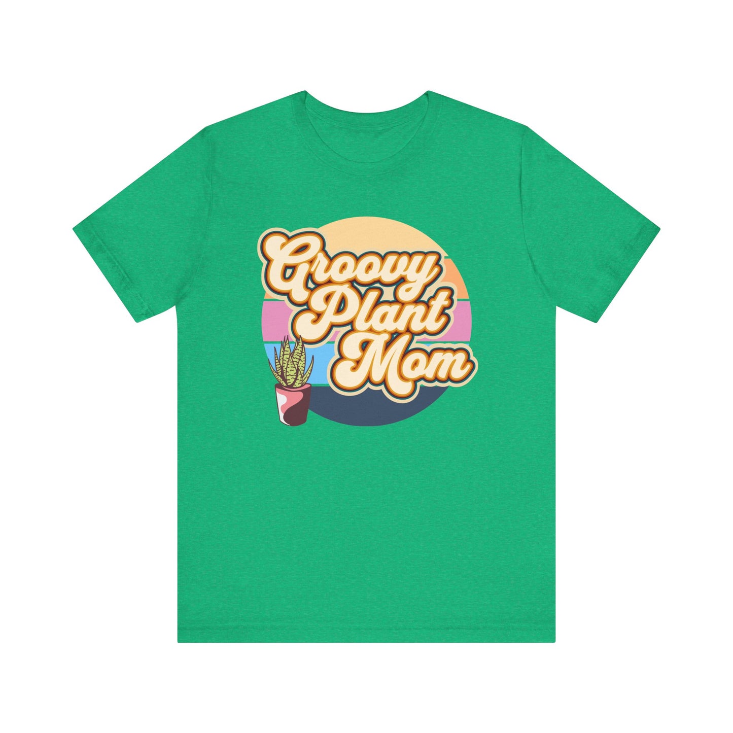 Adult "Groovy Plant Mom" Plant-Lover Unisex Jersey Short Sleeve Tee