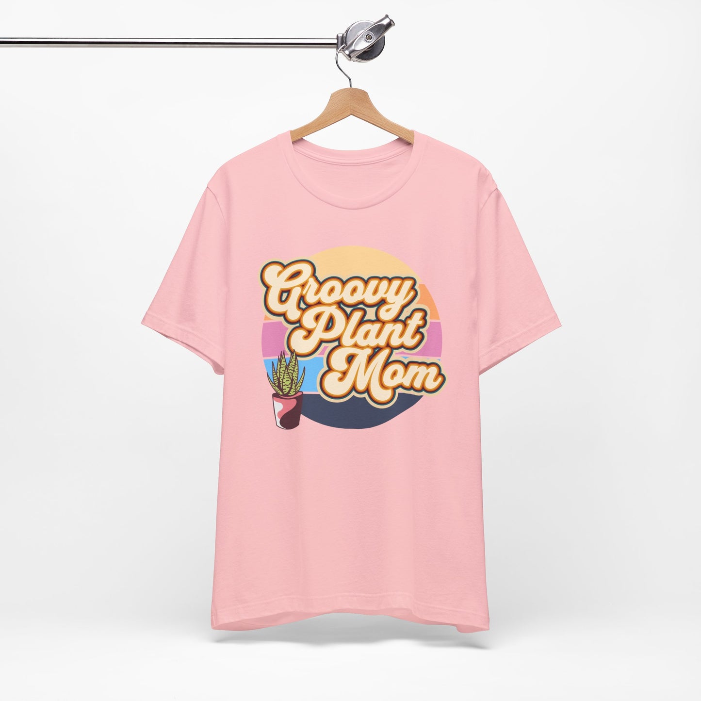 Adult "Groovy Plant Mom" Plant-Lover Unisex Jersey Short Sleeve Tee