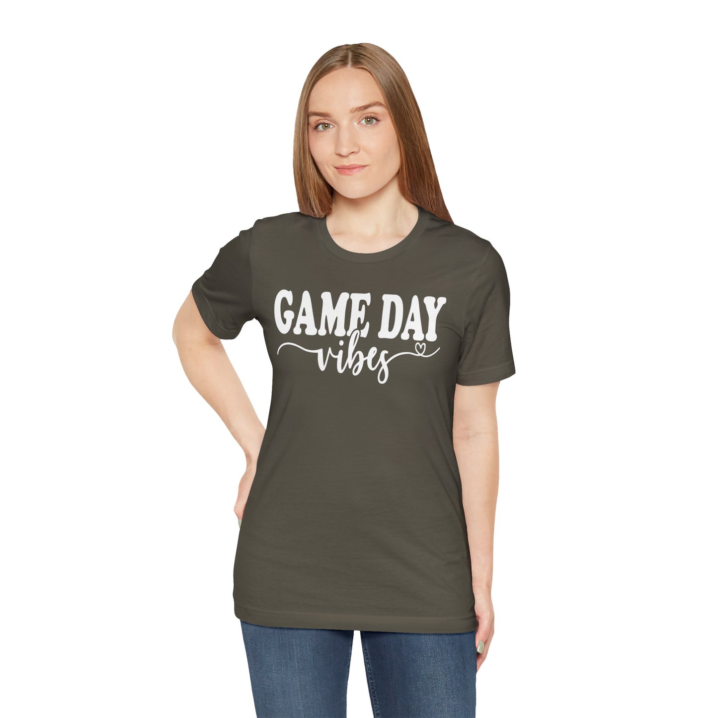 Game Day Vibes and Love - Unisex Jersey Lightweight Tee