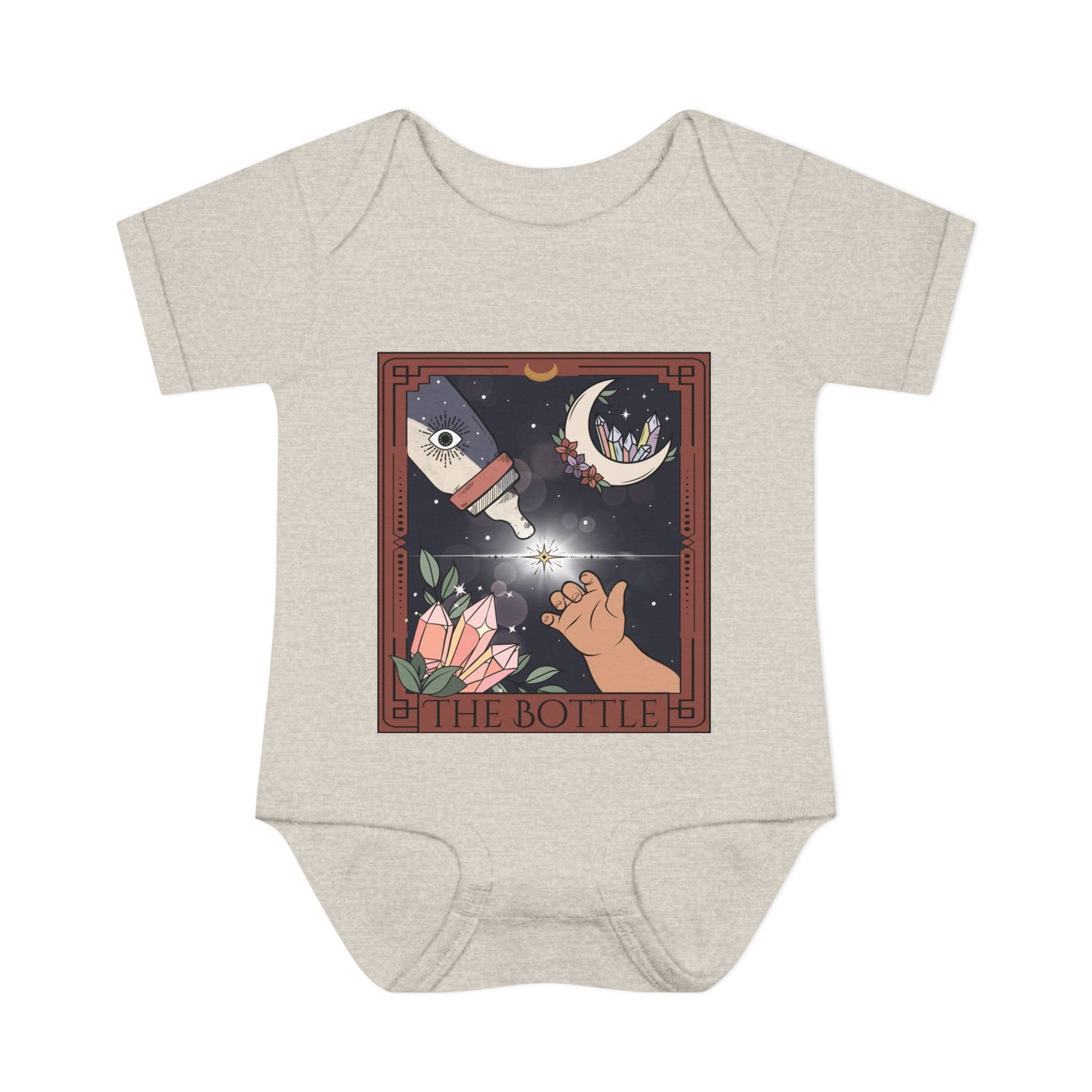 The Bottle Tarot Card Bodysuit, Witchy Baby Bodysuit, Breastfeeding Tarot Bodysuit, Baby Bottle Bodysuit for Goth Baby