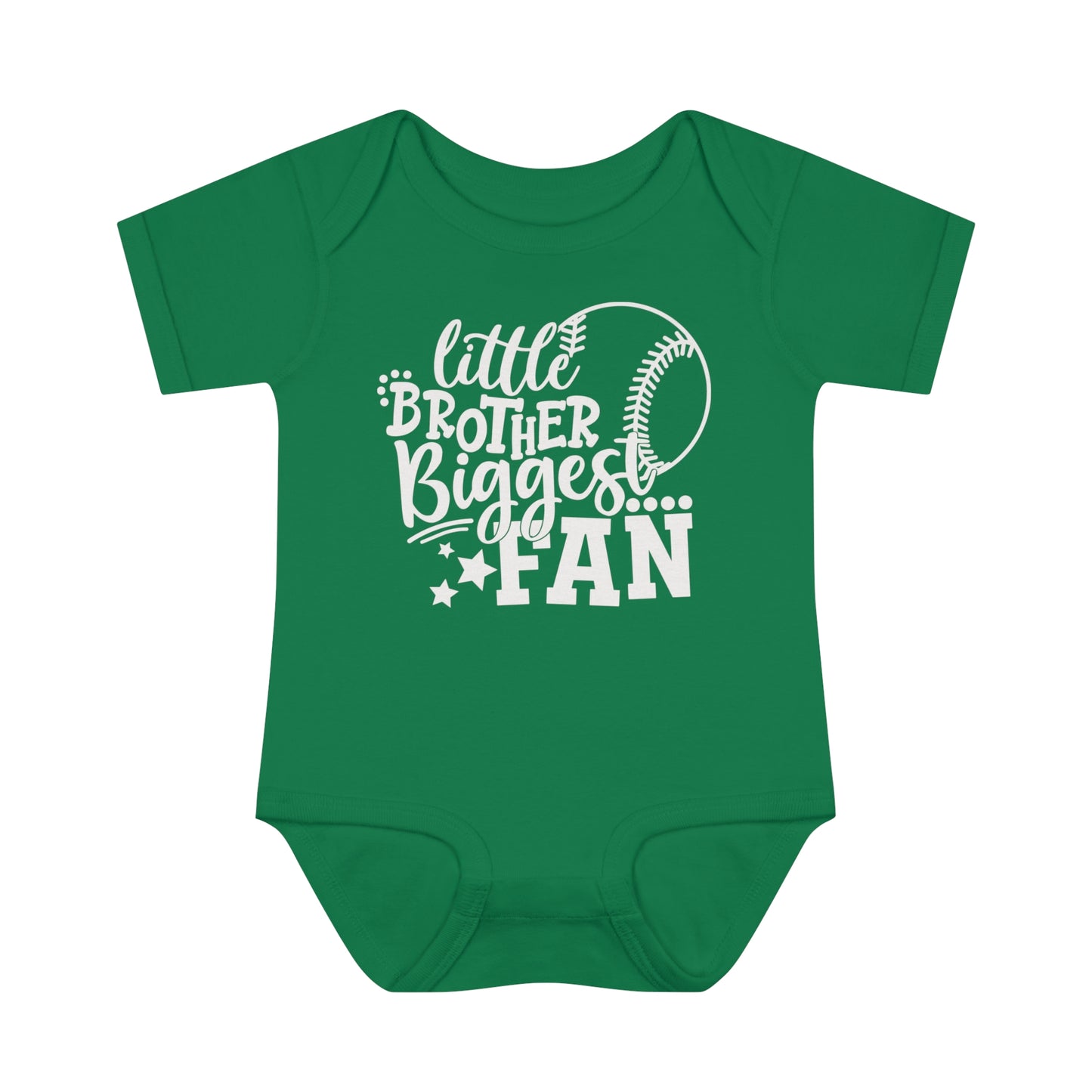 Little Brother Biggest Fan | Baseball Bodysuit for Baby Boy