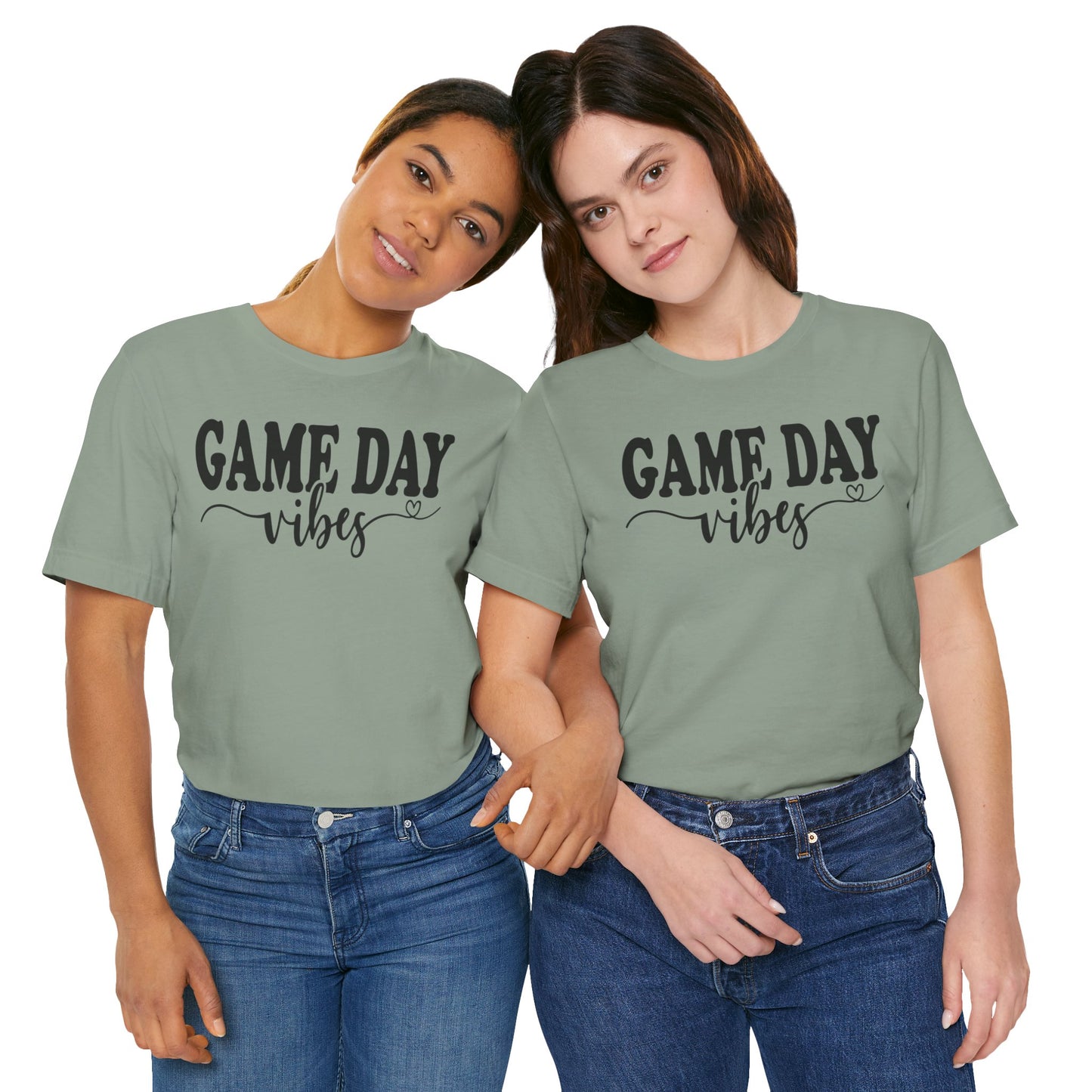 Game Day Vibes and Love - Unisex Jersey Lightweight Tee