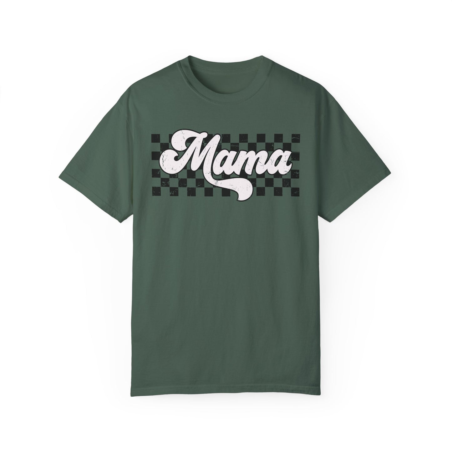 MAMA | Racer Checkered Print | Comfort Colors T-Shirt