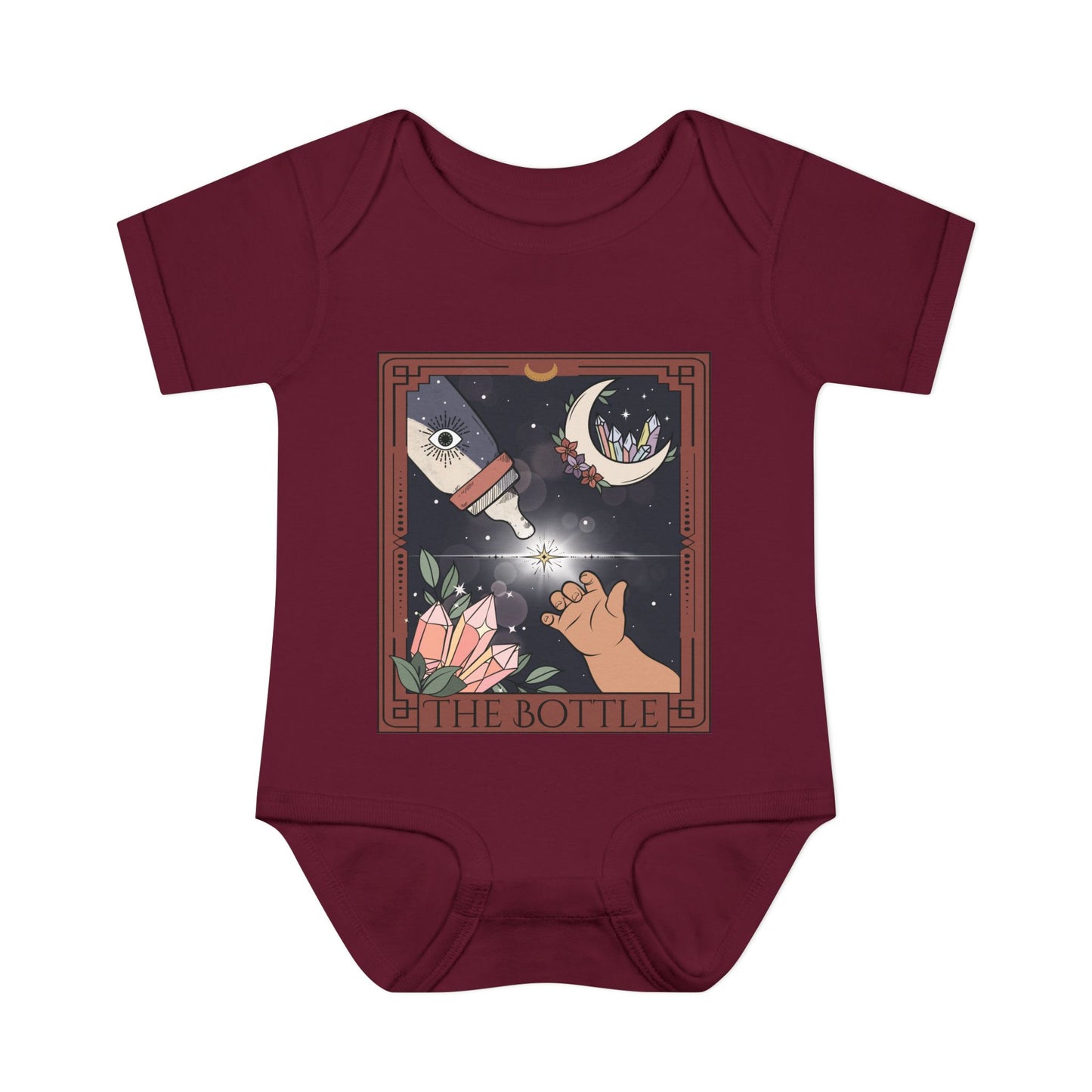 The Bottle Tarot Card Bodysuit, Witchy Baby Bodysuit, Breastfeeding Tarot Bodysuit, Baby Bottle Bodysuit for Goth Baby